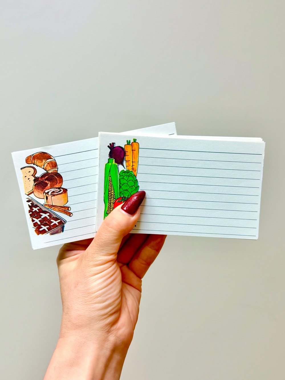 60s Vintage 🎂 Food Group Illustrated Recipe Cards - 🆕 & UNUSED! - Picture 4 of 5